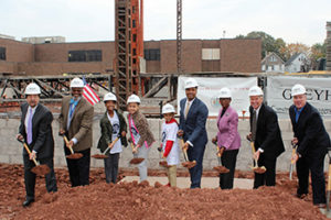 New Jersey Schools Development Authority CEO Charles McKenna joined students and leaders to mark the Paul Robeson Community School for the Arts construction milestone. Photo Credit: Courtesy of SDA