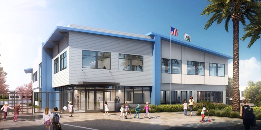 Rendering of Administration Building at Hermosa North School, courtesy