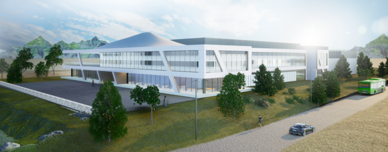 An artist’s rendering of the new Advanced Technology Lasers for Applications and Sciences set to open in 2026. The facility will sit on Colorado State University's Foothill Campus, and will explore lasers as clean energy sources.