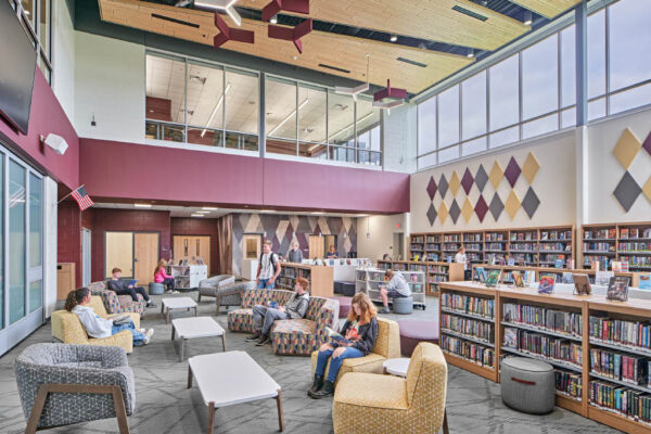 At Grandville Middle School, McGrory Glass’ DefendEd™ and FireDefend™ glazing systems were chosen not just for their life-safety performance, but -more- also for their clarity and ability to allow natural light to pass through interior walls to maximize visibility throughout the building.