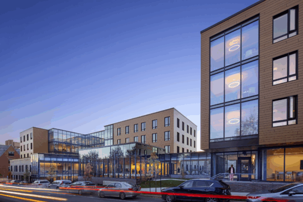 Glass and Timber Reflect the Outdoors Within at Brown University Health and Wellness Center
