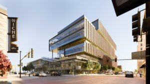 Exterior rendering of Wichita Biomedical Campus