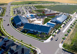 Aerial rendering of STEAD School’s campus