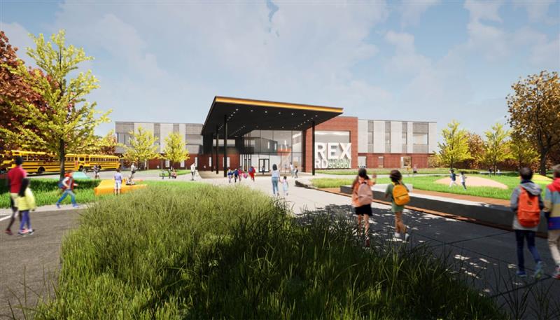 Rex Road Elementary, exterior