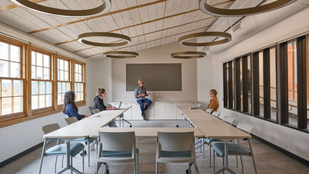 Each office has an independently controlled thermostat, and every regularly occupied space has at least one operable window to provide individual choice in the quality and temperature of airflow.