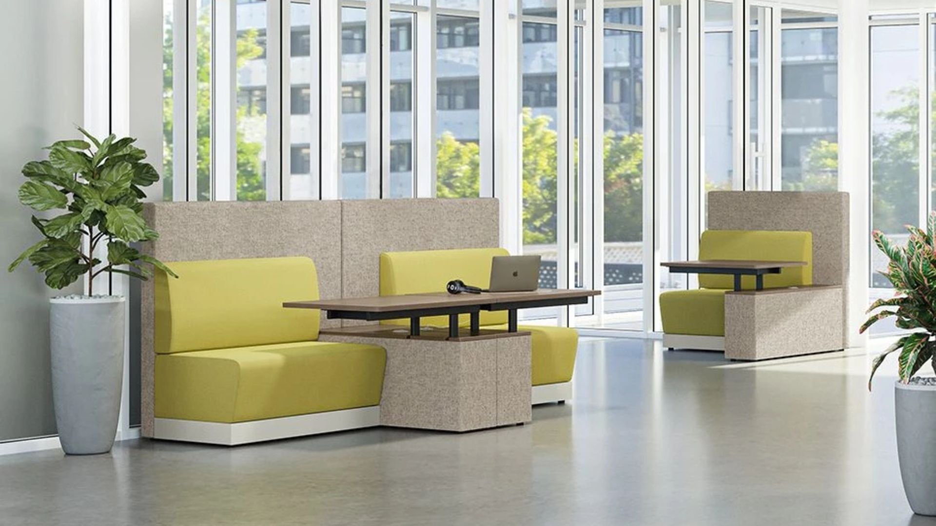 TOOtheLOUNGE from Arcadia Contract is a modular lounge and booth seating system designed for flexible learning and collaboration spaces.