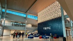 The 120,000-square-foot, two-floor structure housing Building Construction, Electrical Construction, HVAC, Plumbing and Pipefitting and Solar Energy programs.