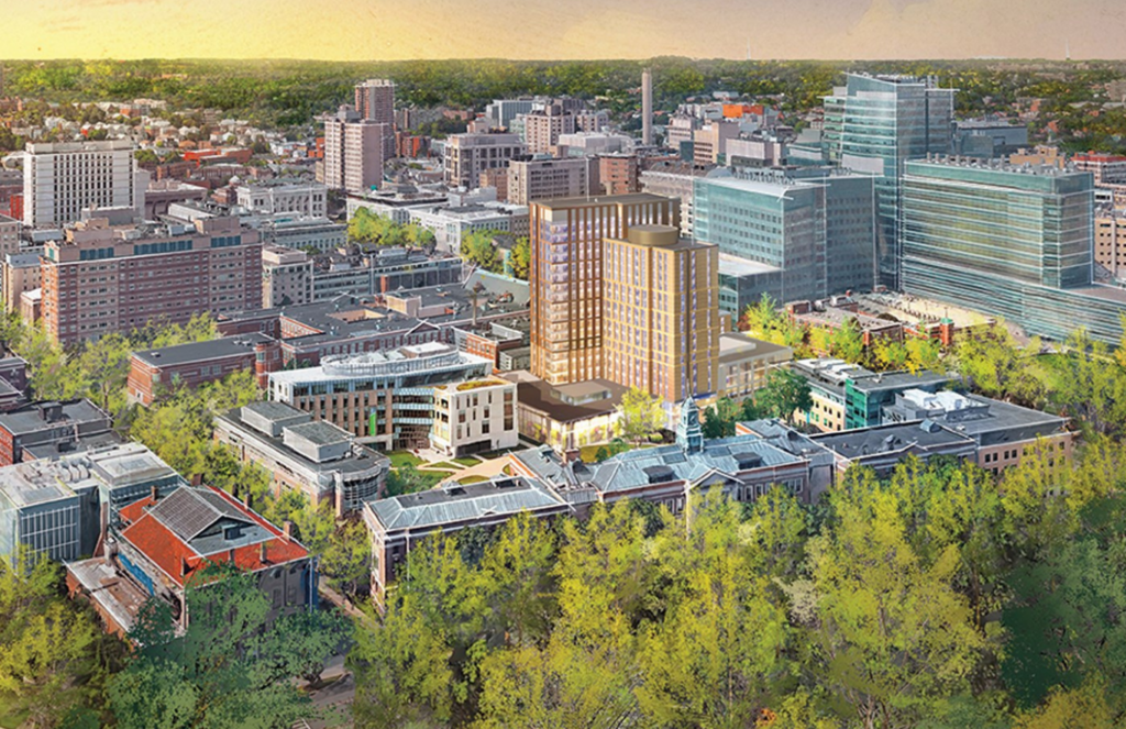 The Simmons University with the new Living Learning Center in Boston, now in progress.