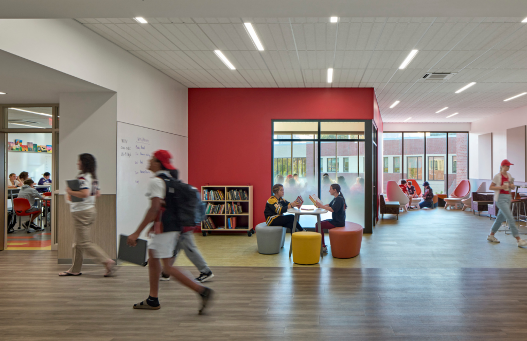 Built in 1967, the original Tyngsborough Middle School building had been renovated but not expanded, raising concerns that ranged from antiquated systems and aging FF&E to space limitations and impact on adoption of current instructional models.