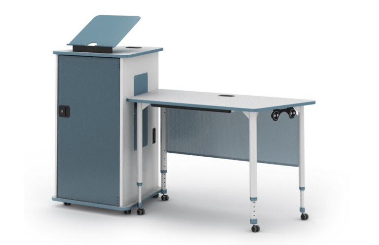 The A&D Crossfit Teacher Desk & Podium from Paragon Furniture is a flexible instructor workstation designed for modern educational environments.