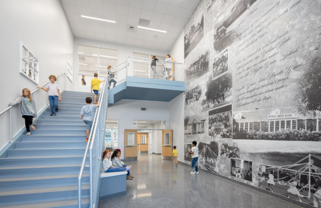 Phased construction allows the school to remain open and operate with minimal interruptions by strategically sequencing tasks so specific areas remain accessible and functional throughout the project construction