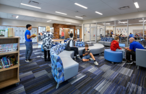 Color placement can also reduce friction in how students navigate shared spaces.
