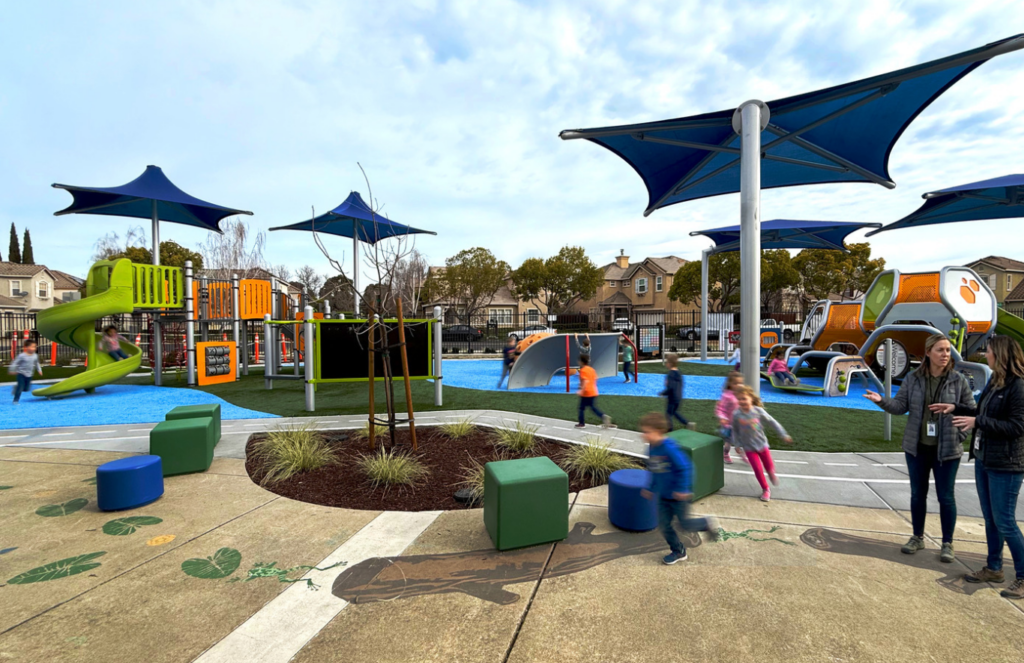 Outdoor Transitional Kindergarten play yards do more than providing a space recess by functioning as a dynamic extension of the classroom where learning becomes physical, sensory and directly connected to the surrounding environment.