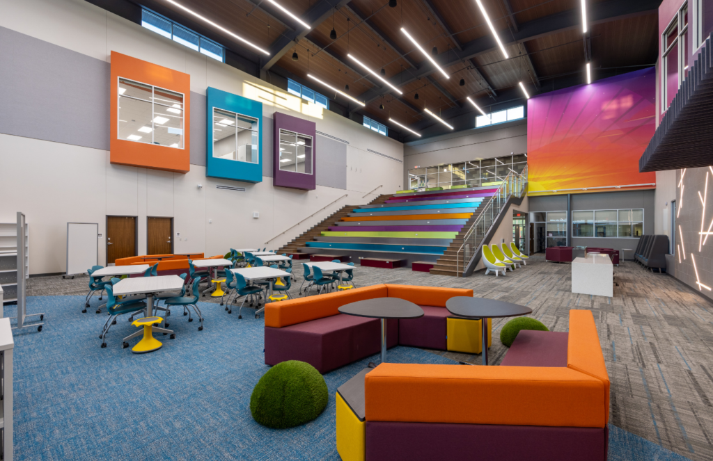 At Legacy Elementary School, the use of color was also a result of an extensive community engagement process.