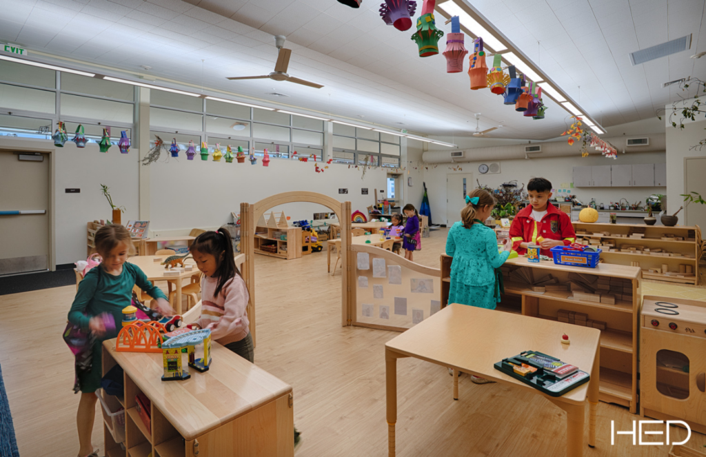 At Encinal Elementary School, TK classrooms do not operate in isolation but instead influence circulation, supervision and daily operations across the site. 