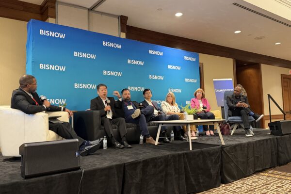 panelists on stage at Bisnow's Southern California K-12 School Real Estate & Facilities Summit