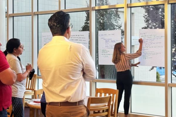 ABA designer Kelly McKenna works with Los GatosSaratoga Union High School District community members during an interactive planning workshop. Photo Credit (all): Courtesy of ABA Studios