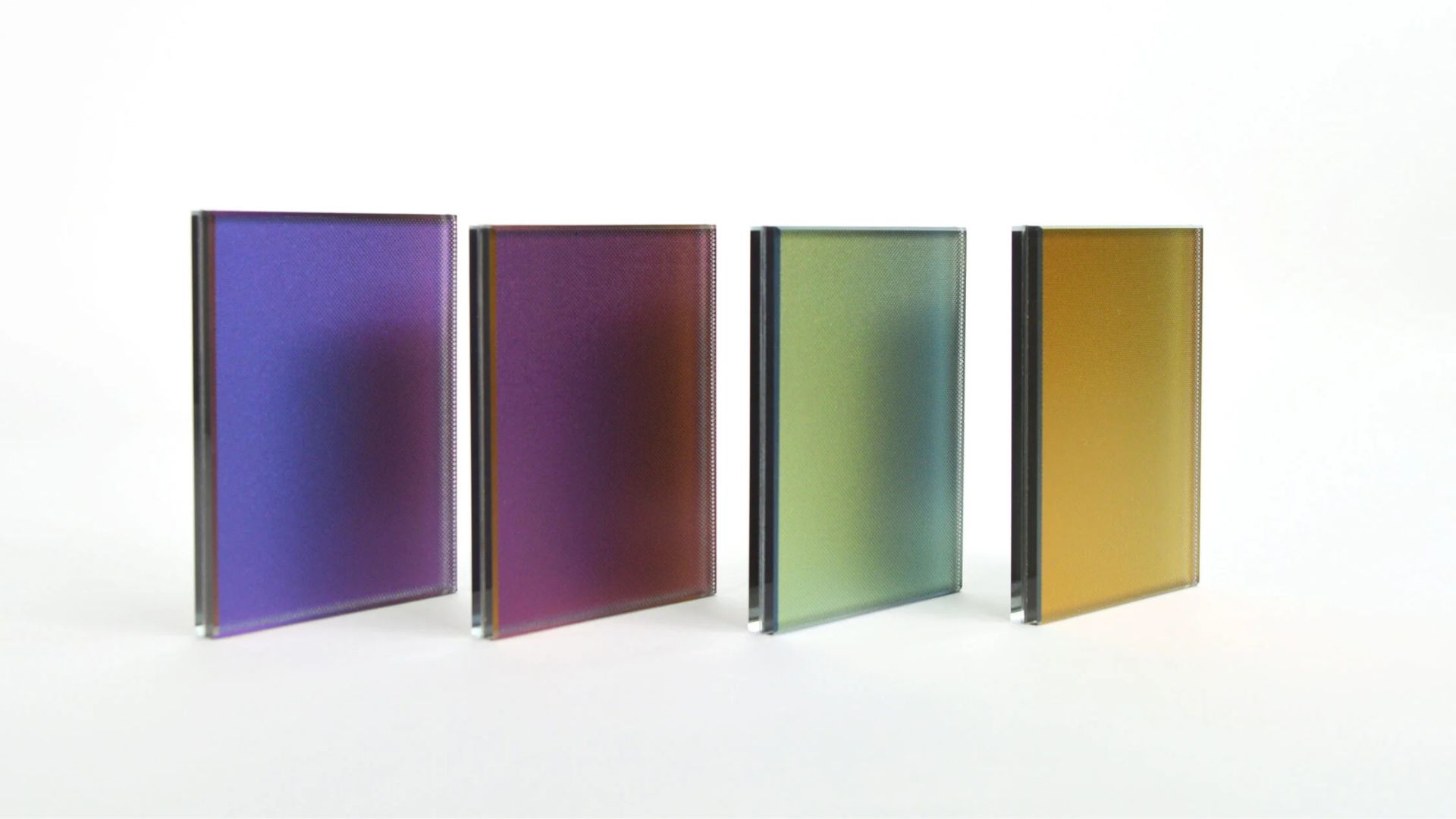 Ocean Series™ Dichroic Glass from McGrory Glass is a decorative laminated safety glass collection featuring color-shifting dichroic pigments in seven design options.