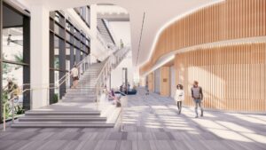 Major components will include active-learning environments, large classrooms, student study and relaxation areas, wellness spaces, faculty and alumni commons, faculty and staff offices and the College of Medicine dean’s office.