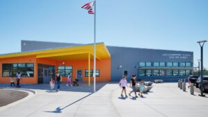 The new Lake Elementary School serves 470 students in transitional kindergarten through grade six.