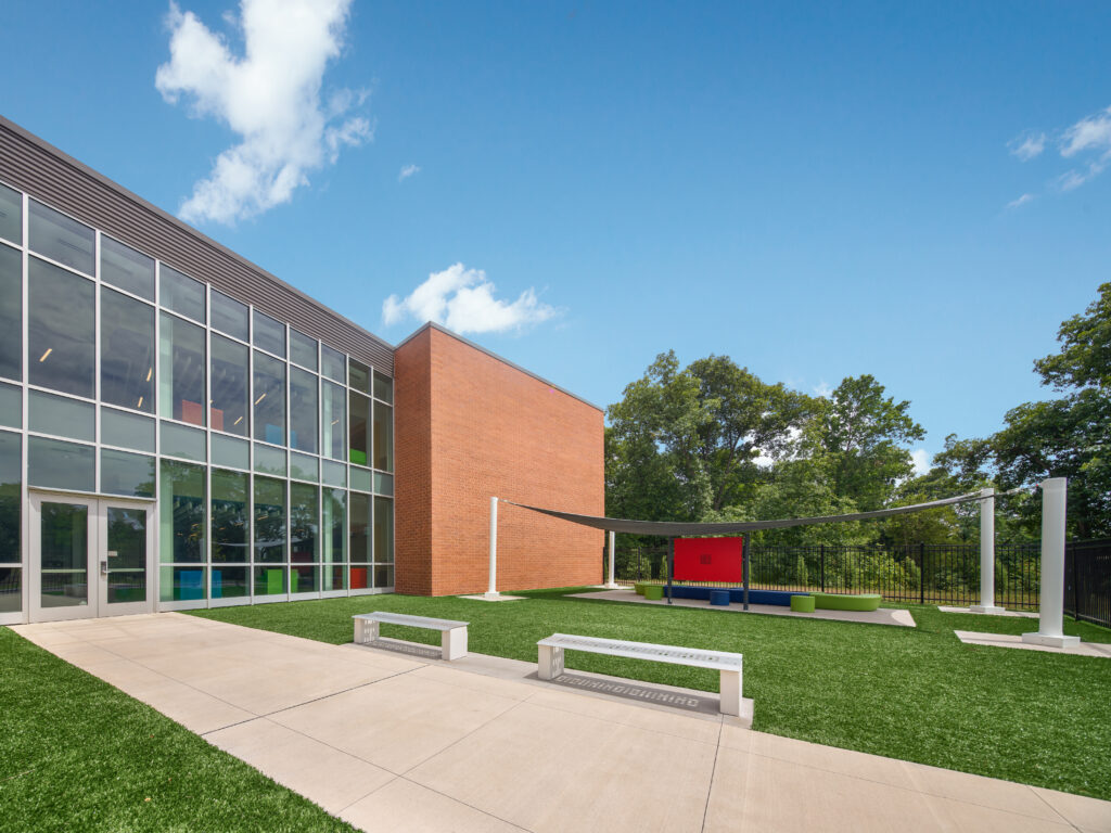 To bridge the gap between life safety and aesthetic transparency, Truesdell Elementary School utilized McGrory Glass’ DefendEd™ security glazing. Photo Credit: Alan Karchmer / OTTO (designed by VMDO Architects)