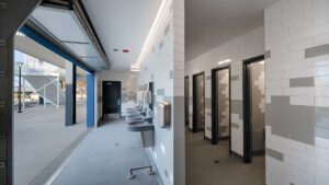 Mountain View Los Altos High School balances two competing design priorities: creating enough privacy for students while maintaining enough visibility to discourage inappropriate behavior.