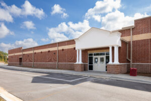 side view of Saraland High School storm shelter