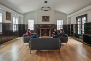 workspace in Harvard Crimson headquarters
