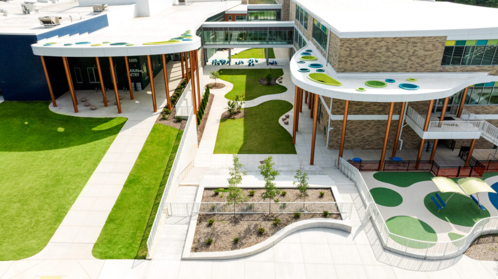 aerial view of Peck Expeditionary Learning School