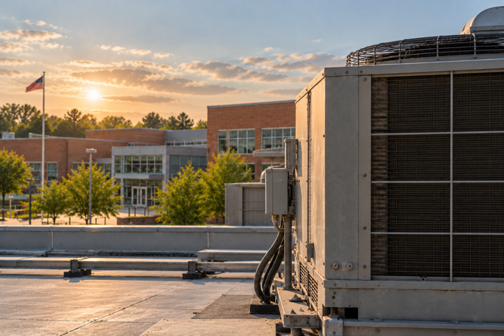 image of HVAC unit outside school facility
